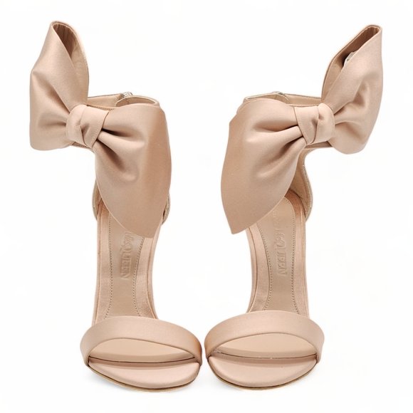 Alexander Mcqueen Pin Heel Nude Bow Sandals - Picture 4 of 14